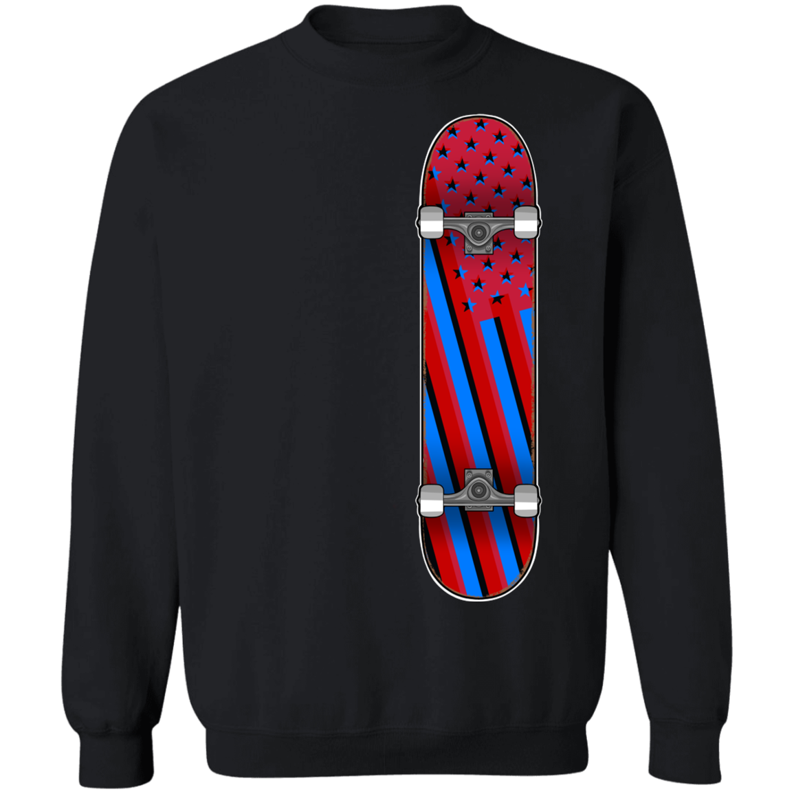 American Flag Skateboard Skateboarding Crewneck Sweatshirt