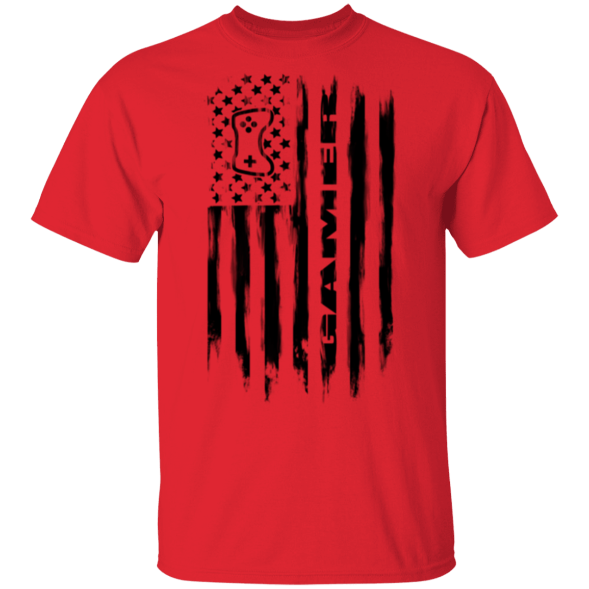 Gamer Video Games Streamer American Flag T-Shirt