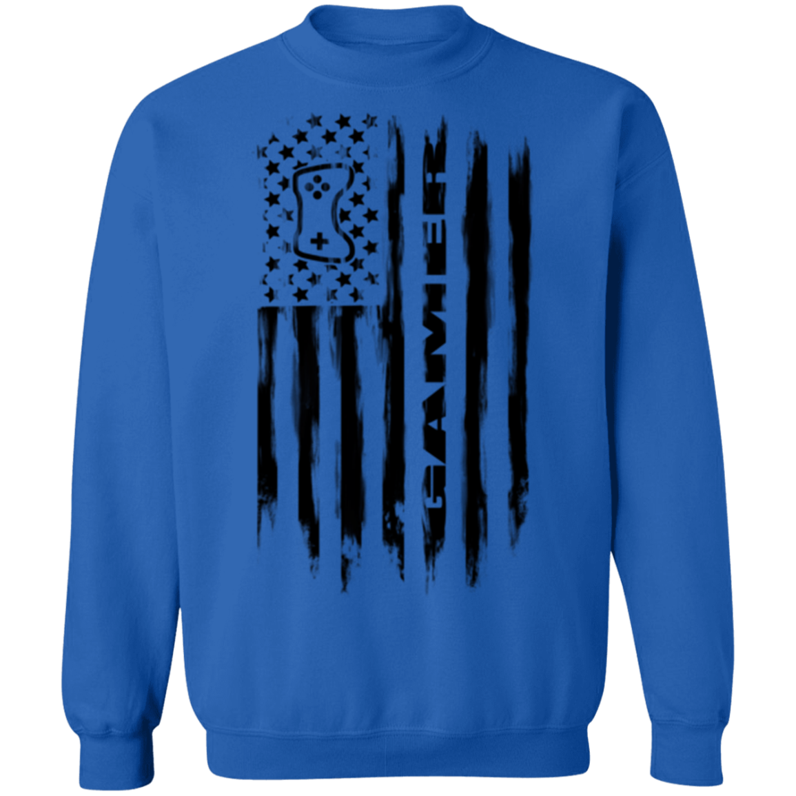 Gamer Video Games Streamer American Flag Crewneck Sweatshirt