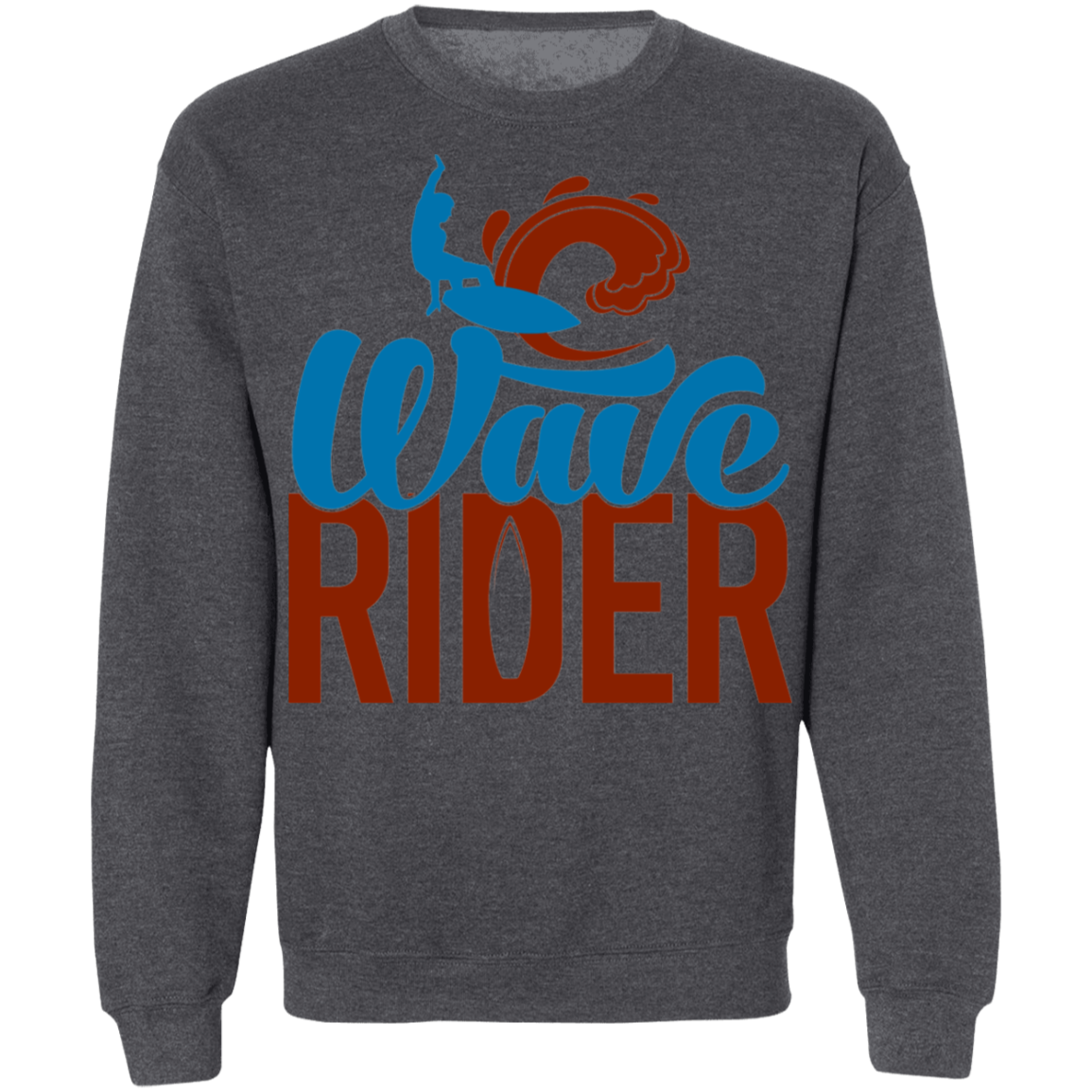 Wave Rider Surfer Surfing Beach Crewneck Sweatshirt