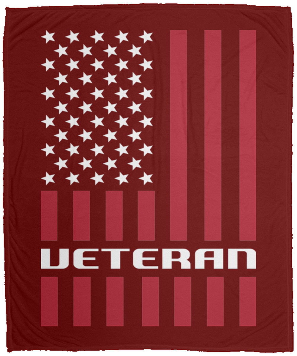 Veteran American Flag Military Patriot Fleece Blanket - 50x60