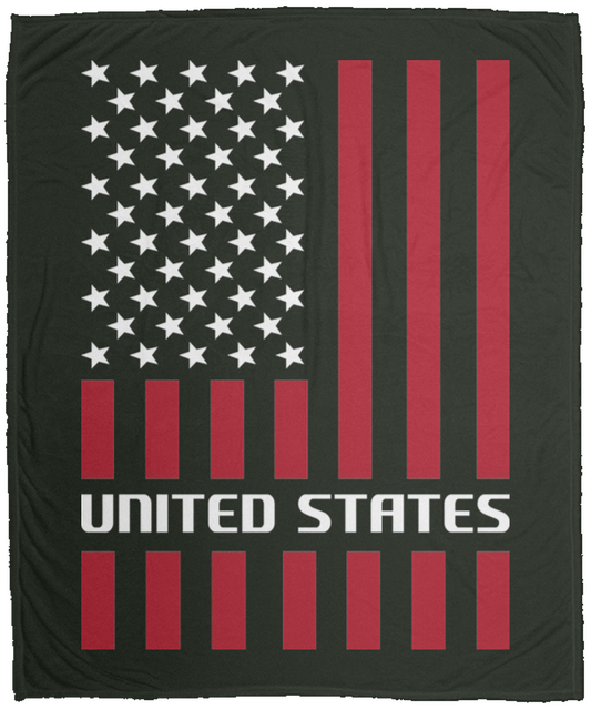 United States American Flag Fleece Blanket - 50x60