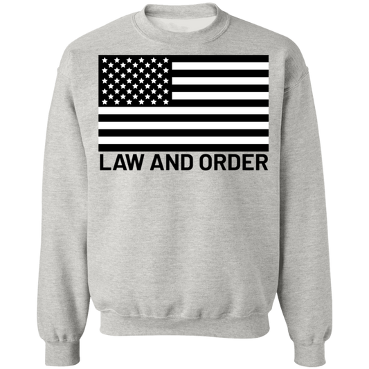 Law and Order American Flag Patriot Crewneck Sweatshirt
