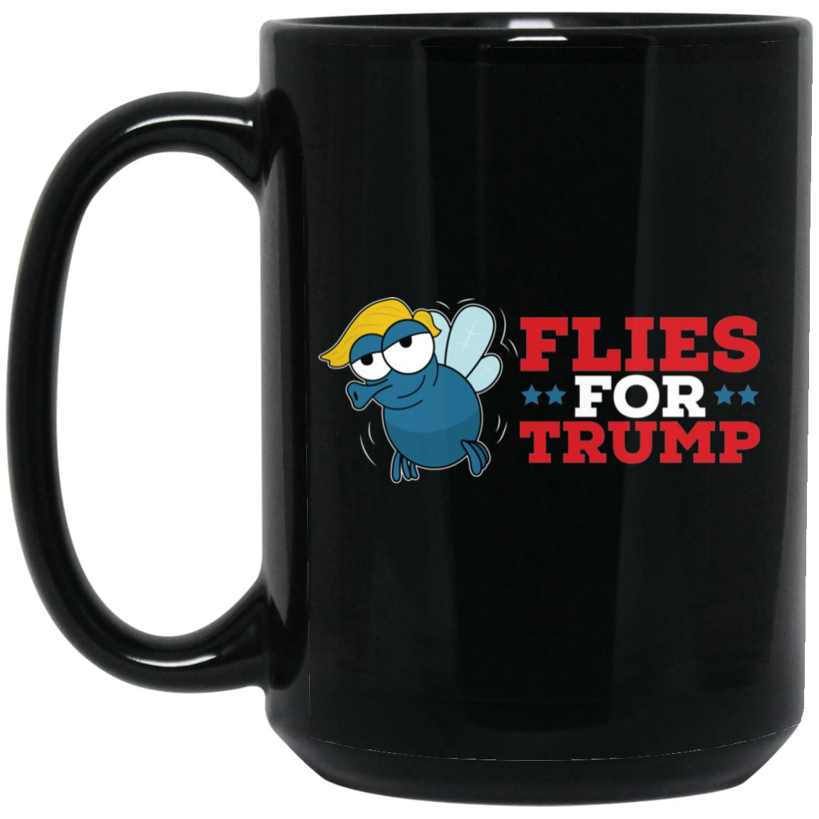 Wheel Spin Addict 15 oz Mug, Flies For Trump Pence Black Mug