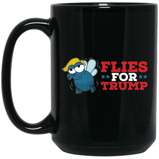 Wheel Spin Addict 15 oz Mug, Flies For Trump Pence Black Mug