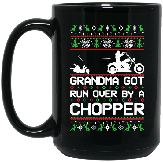 Wheel Spin Addict Chopper Moto Christmas 15 oz. Black Mug