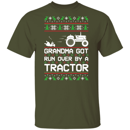 Tractor Grandma Got Run Over  Ugly Christmas T-Shirt