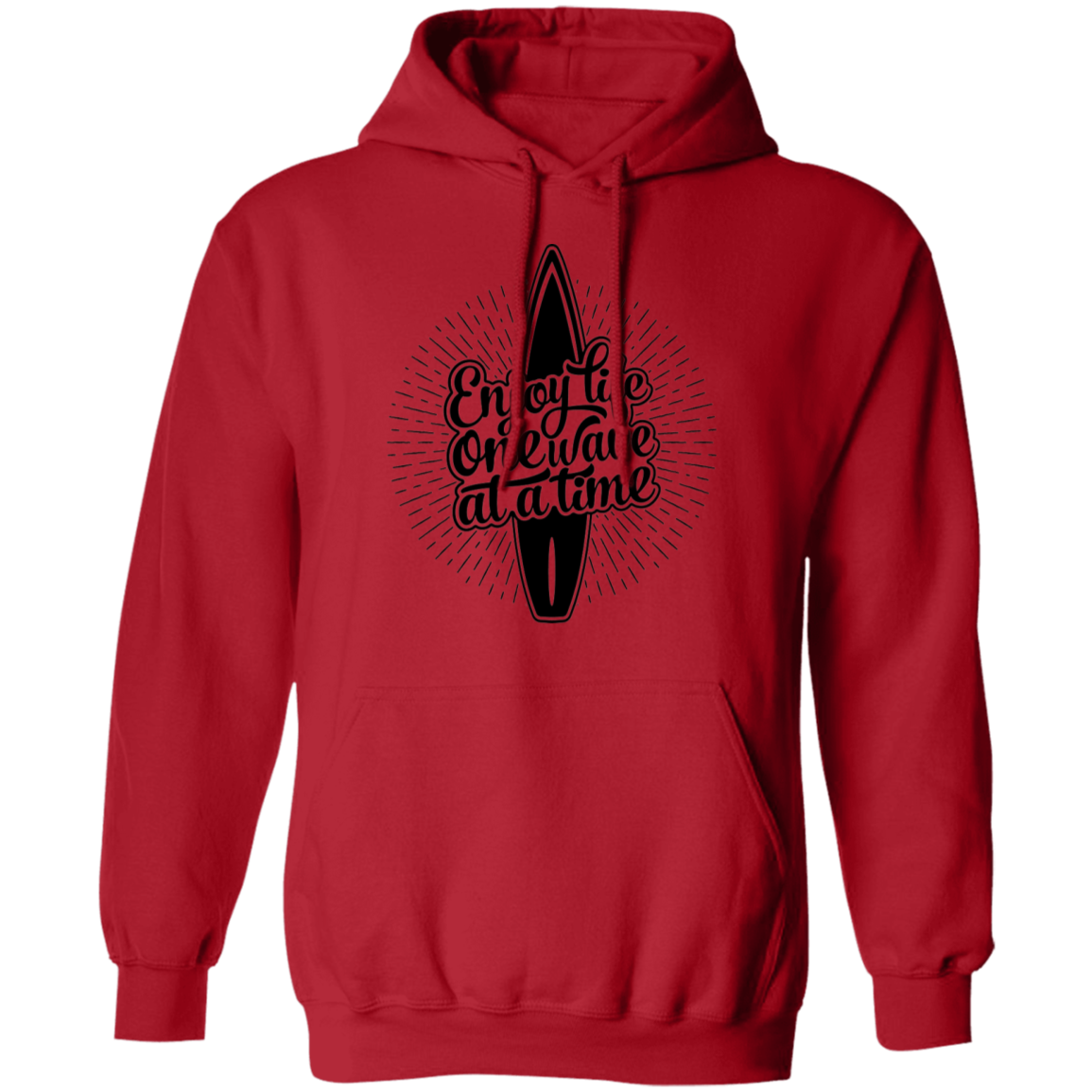 Enjoy Life One Wave At A Time Surfing Pullover Hoodie