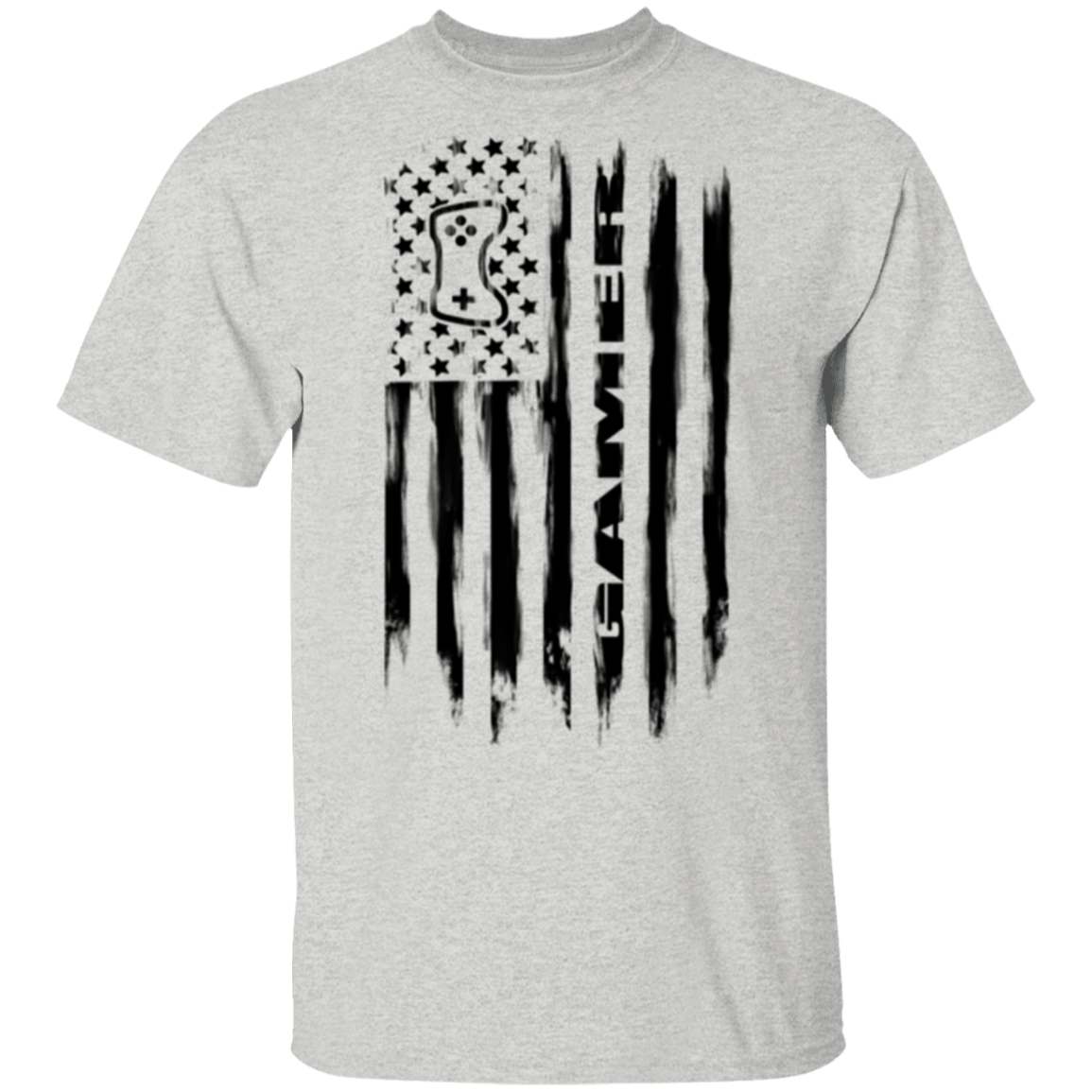 Gamer Video Games Streamer American Flag T-Shirt