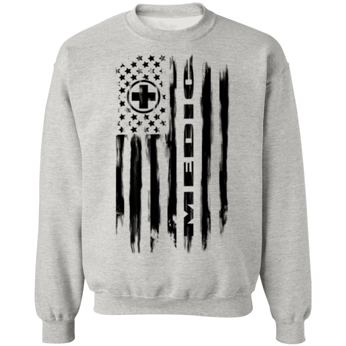Medic Ambulance Nurse Hospital American Flag Crewneck Sweatshirt