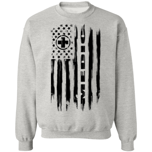 Medic Ambulance Nurse Hospital American Flag Crewneck Sweatshirt