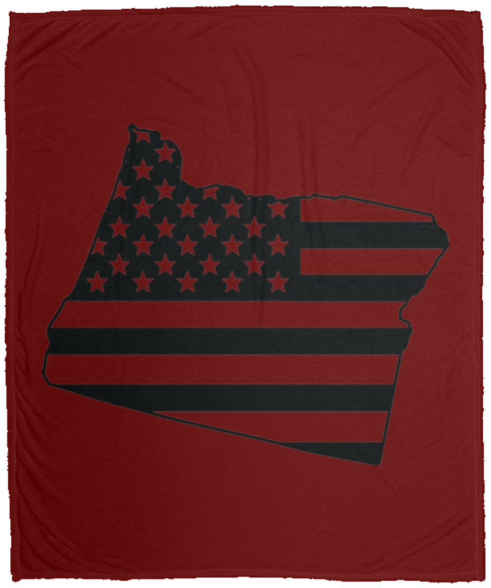 Oregon American Flag State Fleece Blanket - 50x60