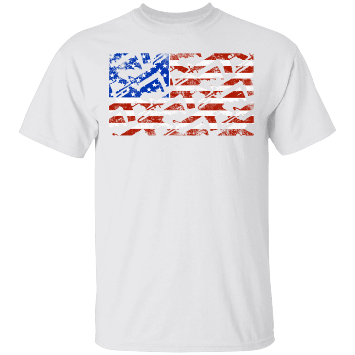 Rifle Firearm American Flag T-Shirt