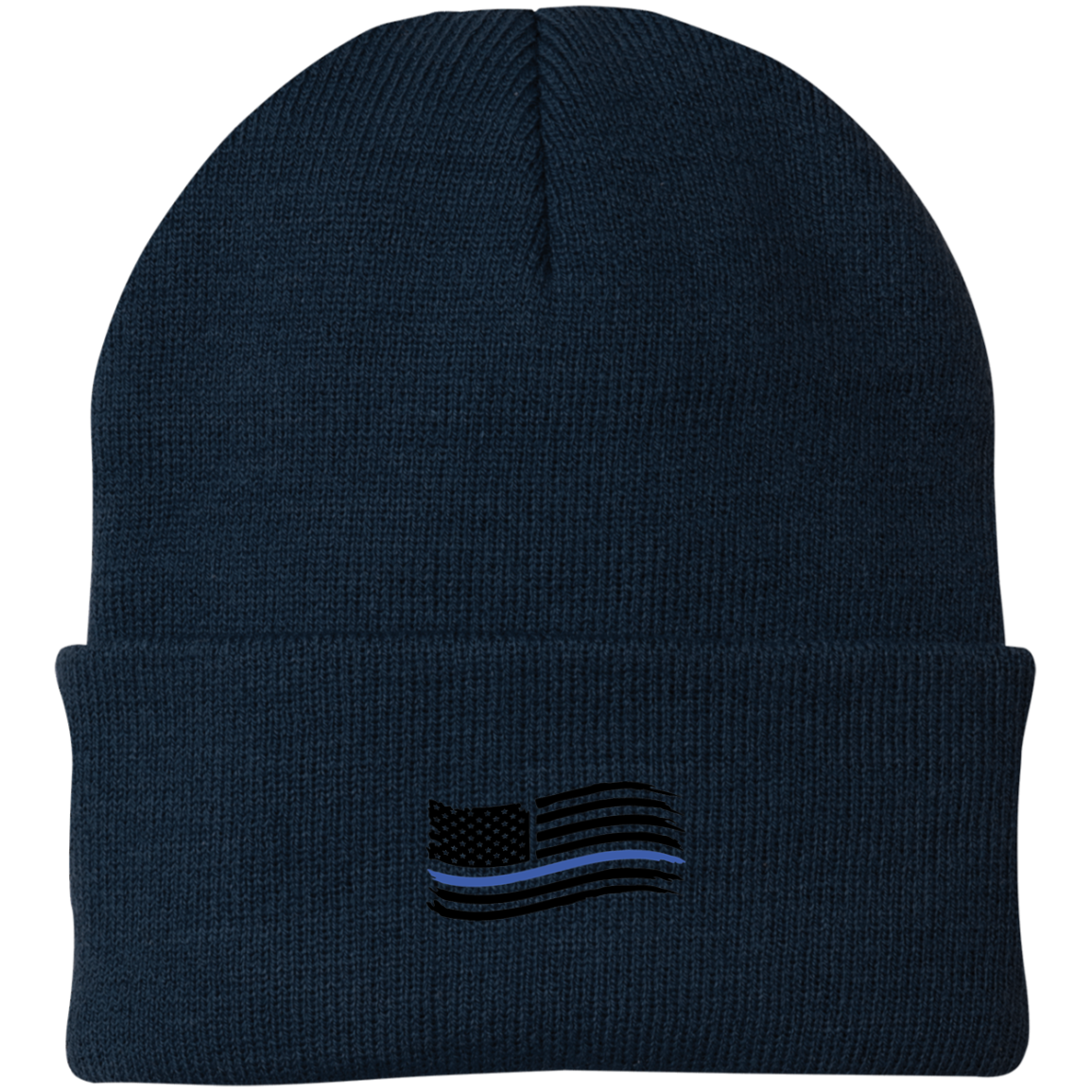 Thin Blue Line American Flag Pro Police Beanie Cap