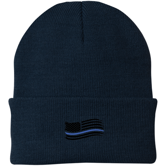 Thin Blue Line American Flag Pro Police Beanie Cap