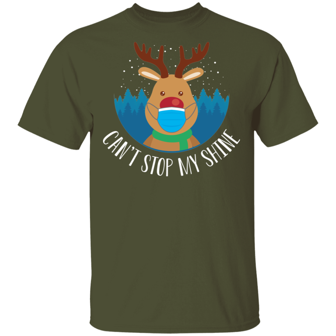 Can't Stop My Shine Shiny Nosed Reindeer Christmas T-Shirt