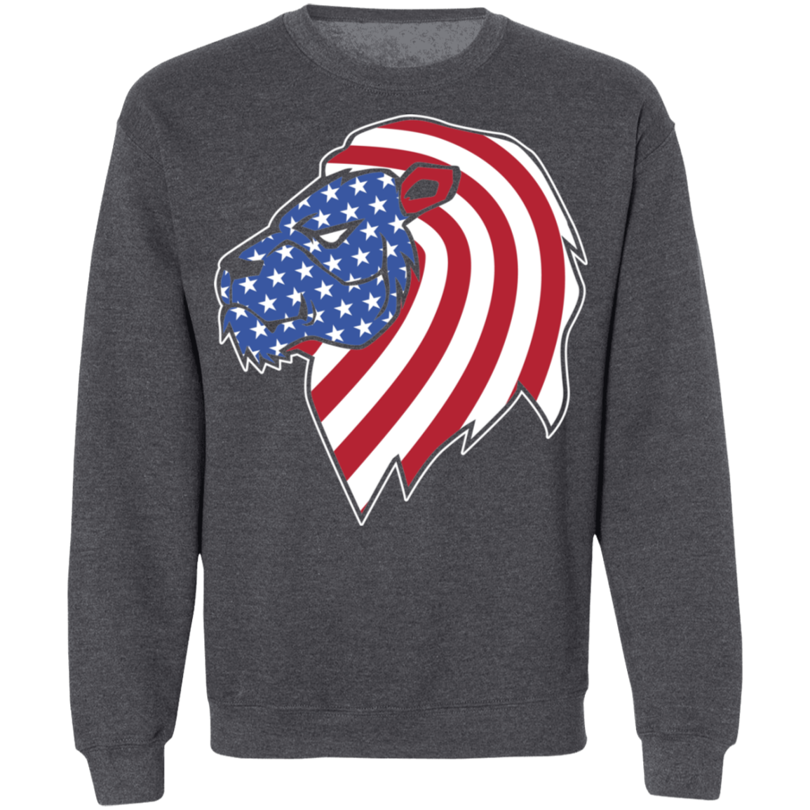 Lion American Flag USA Crewneck Sweatshirt
