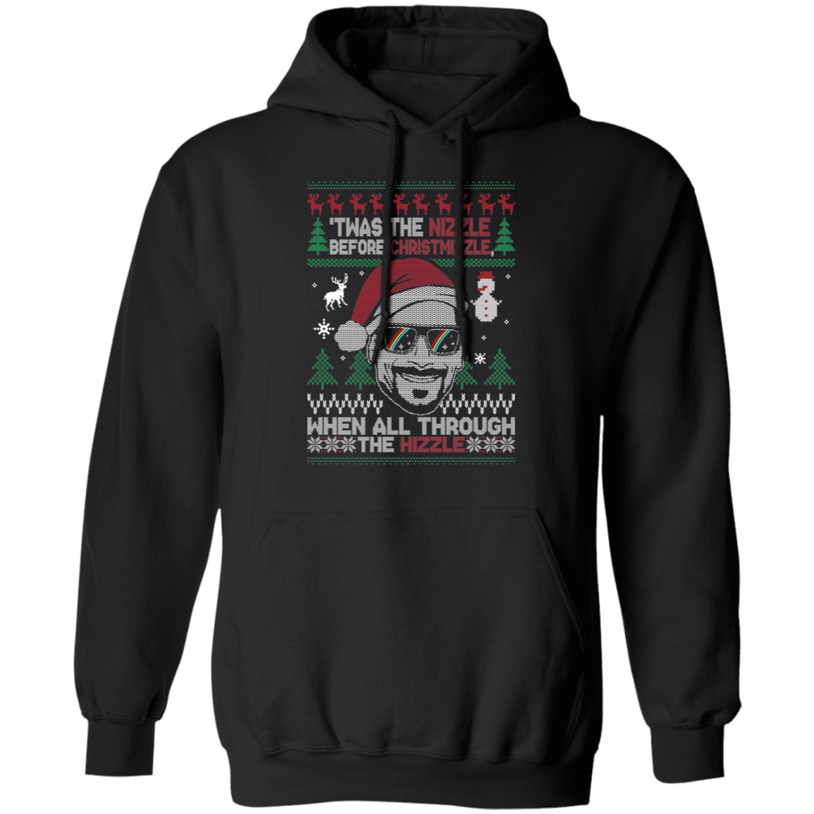 Nizzle Before Christmizzle Funny Ugly Christmas Party Pullover Hoodie