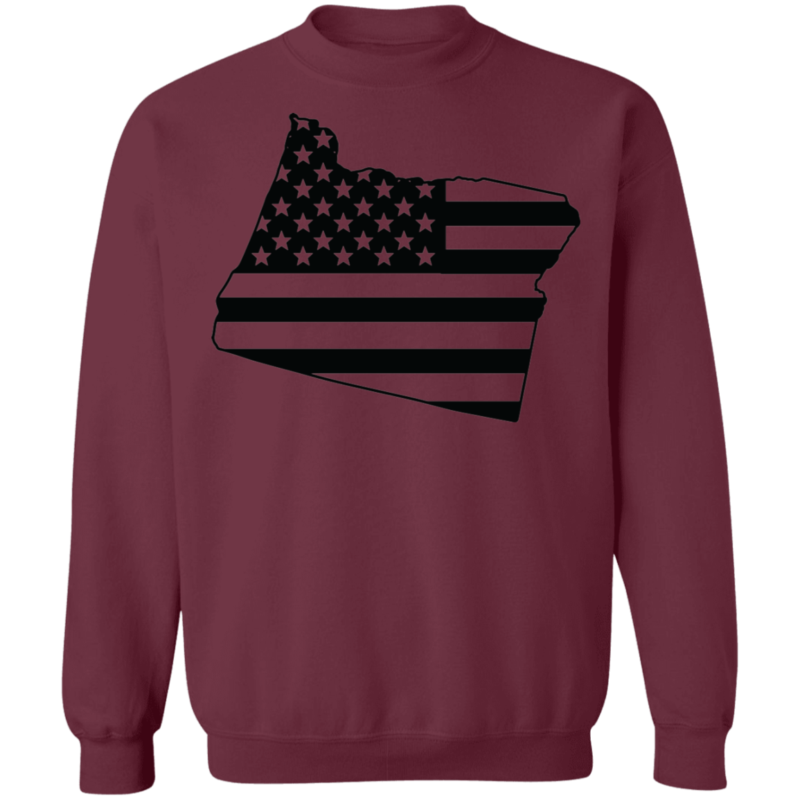 Oregon State American Flag USA Crewneck  Sweatshirt
