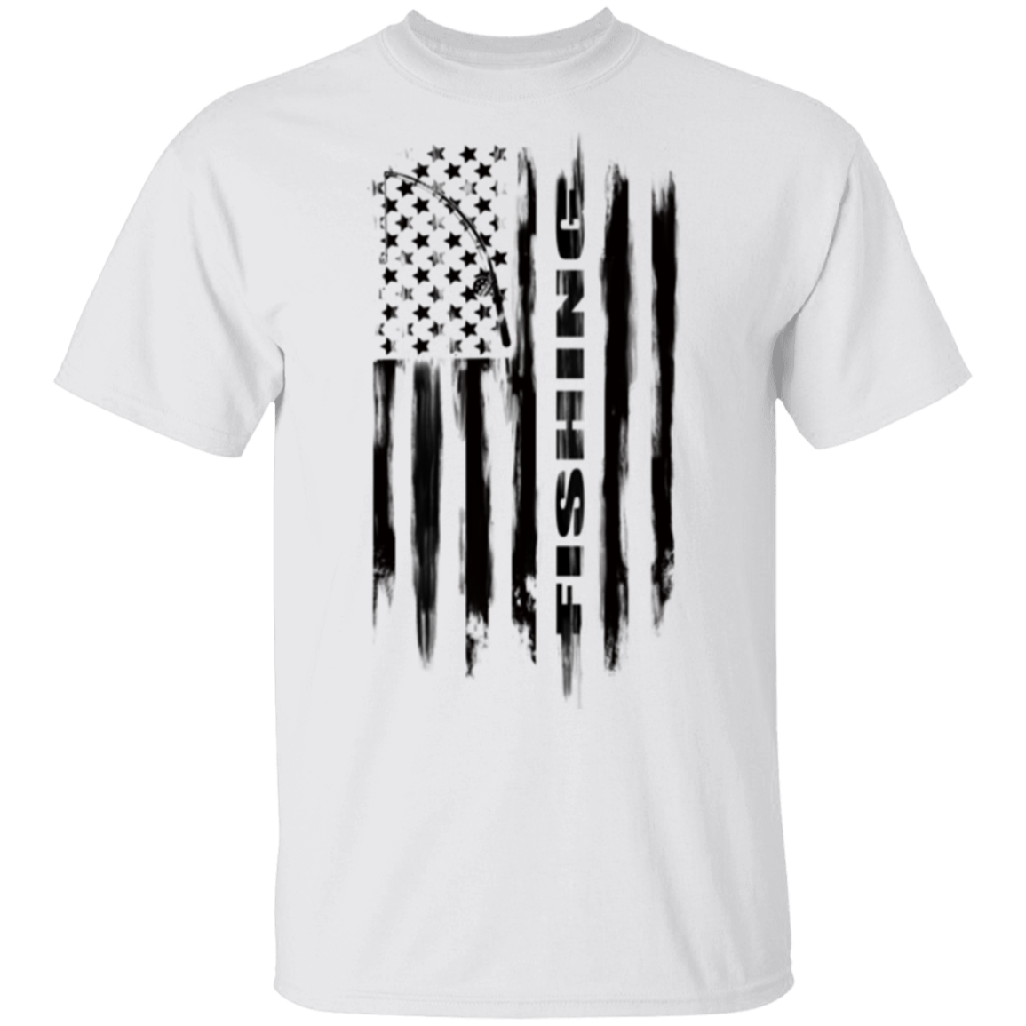 Fishing Saltwater Fresh Water Fish American Flag T-Shirt