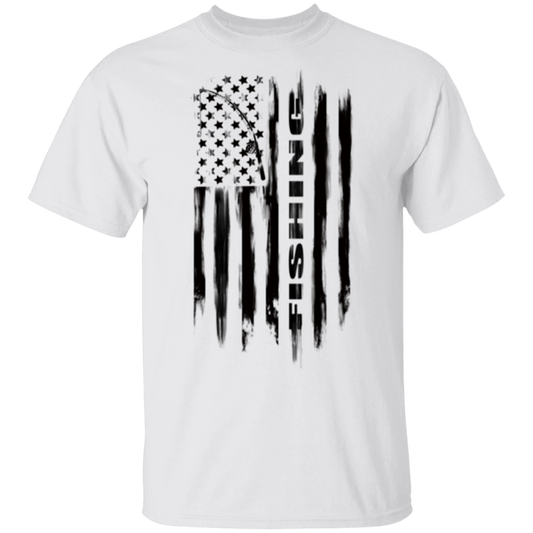 Fishing Saltwater Fresh Water Fish American Flag T-Shirt