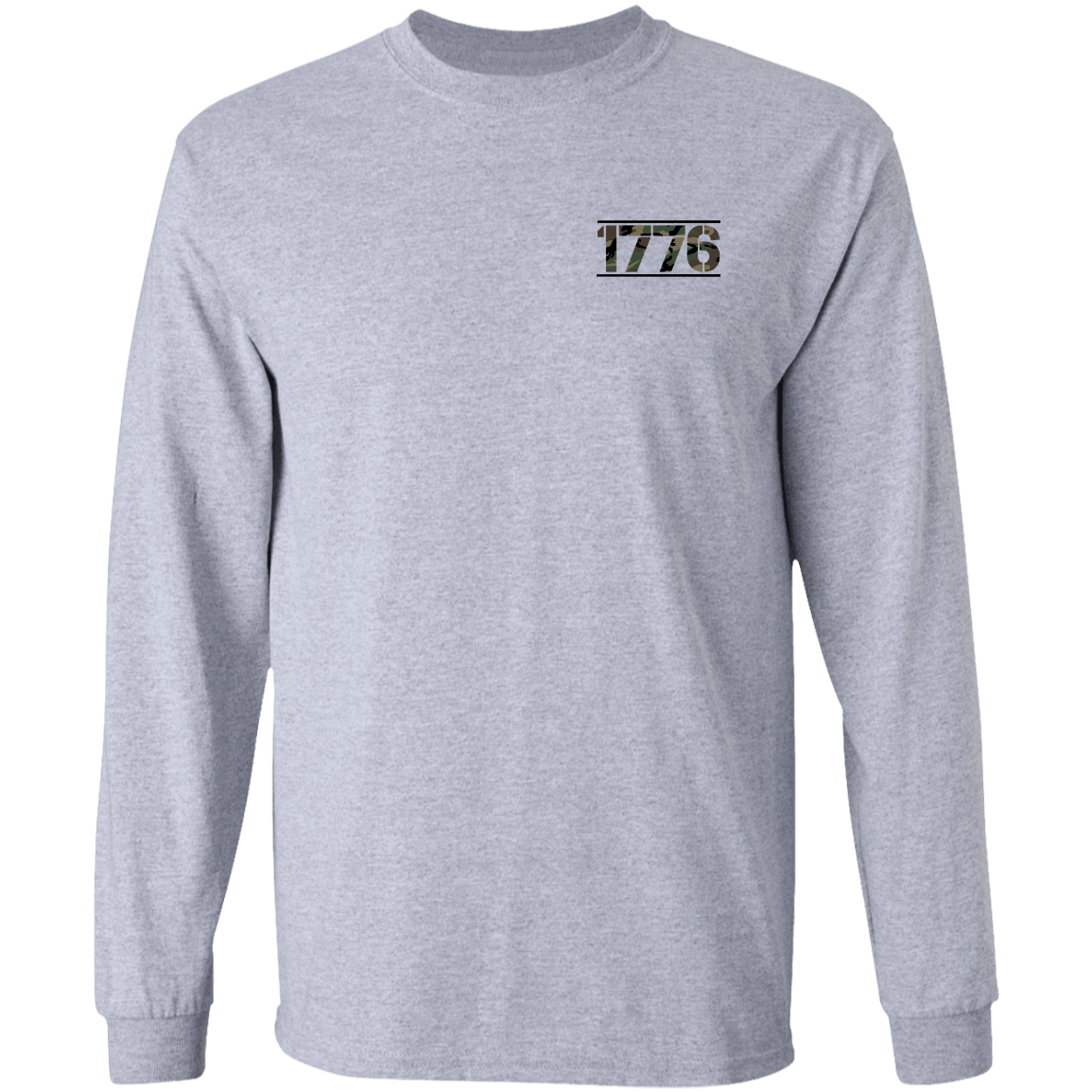 1776 American Bald Eagle Double Sided Long Sleeve T-Shirt