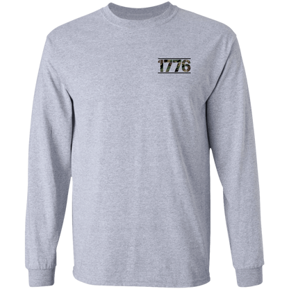1776 American Bald Eagle Double Sided Long Sleeve T-Shirt