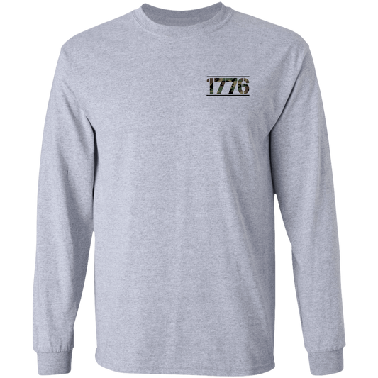 1776 American Bald Eagle Double Sided Long Sleeve T-Shirt