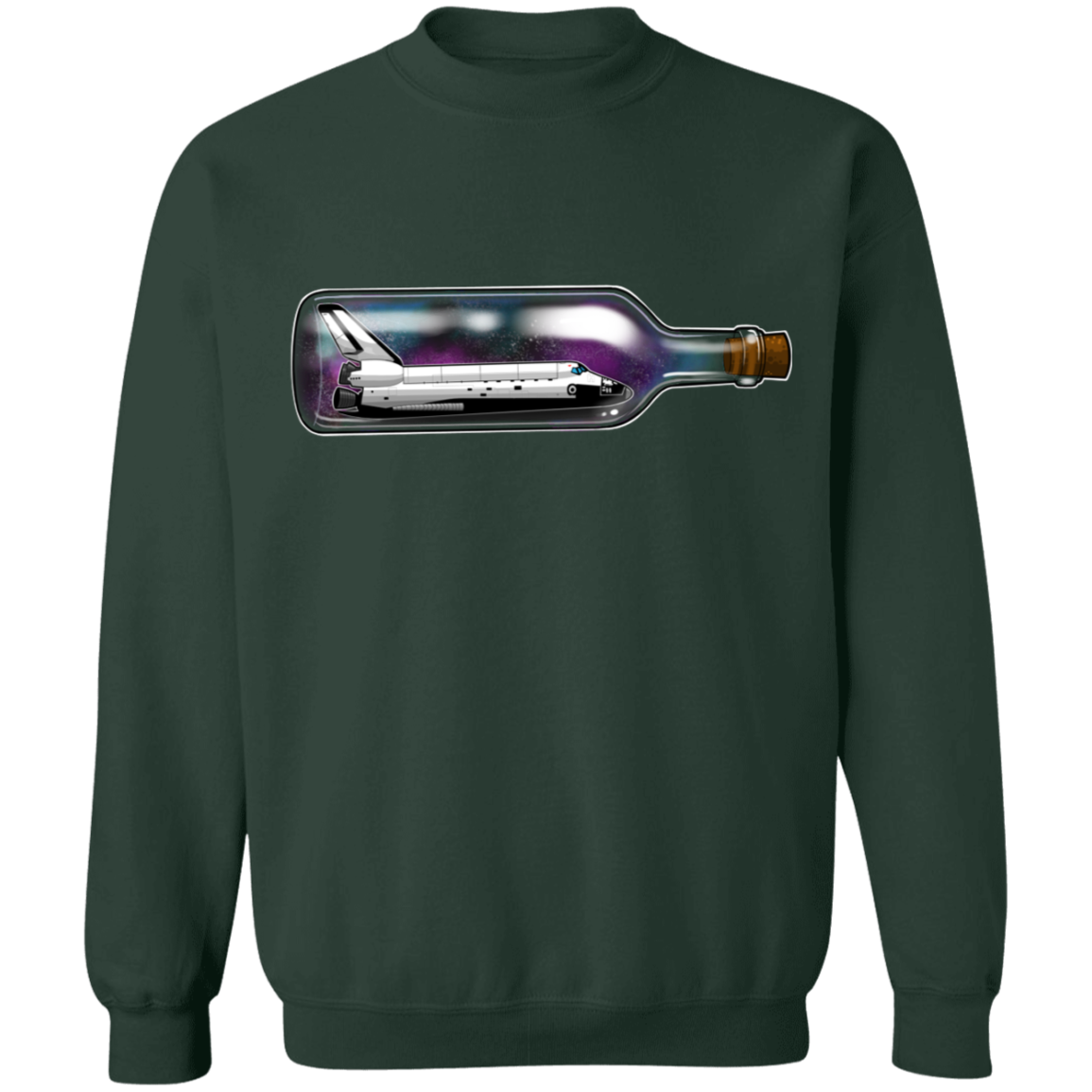 Spacecraft in a Bottle Spaceship Crewneck Pullover Sweatshirt
