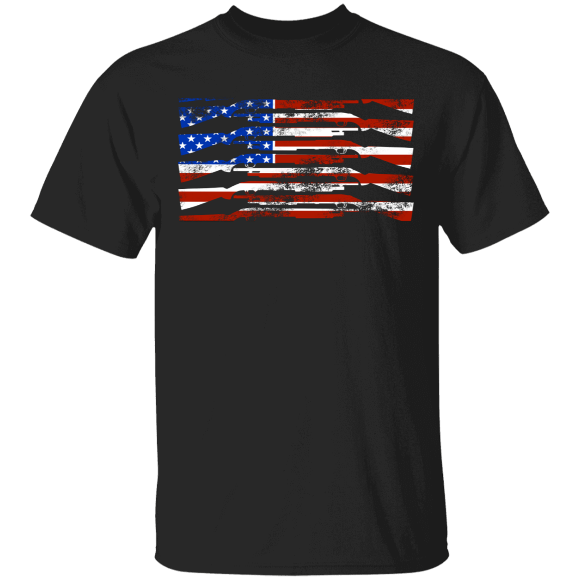 Shotgun Firearm American Flag T-Shirt