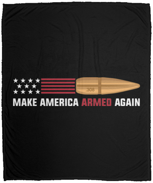 .308 Make American Armed Again Bullet Flag Fleece Blanket - 50x60