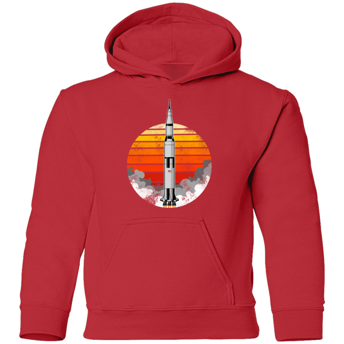 Youth Space USA Sun Rocket Ship Launch Pullover Hoodie