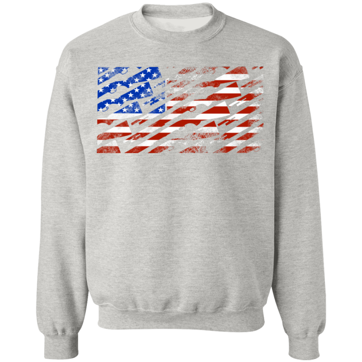 Shotgun Firearm American Flag Crewneck Sweatshirt