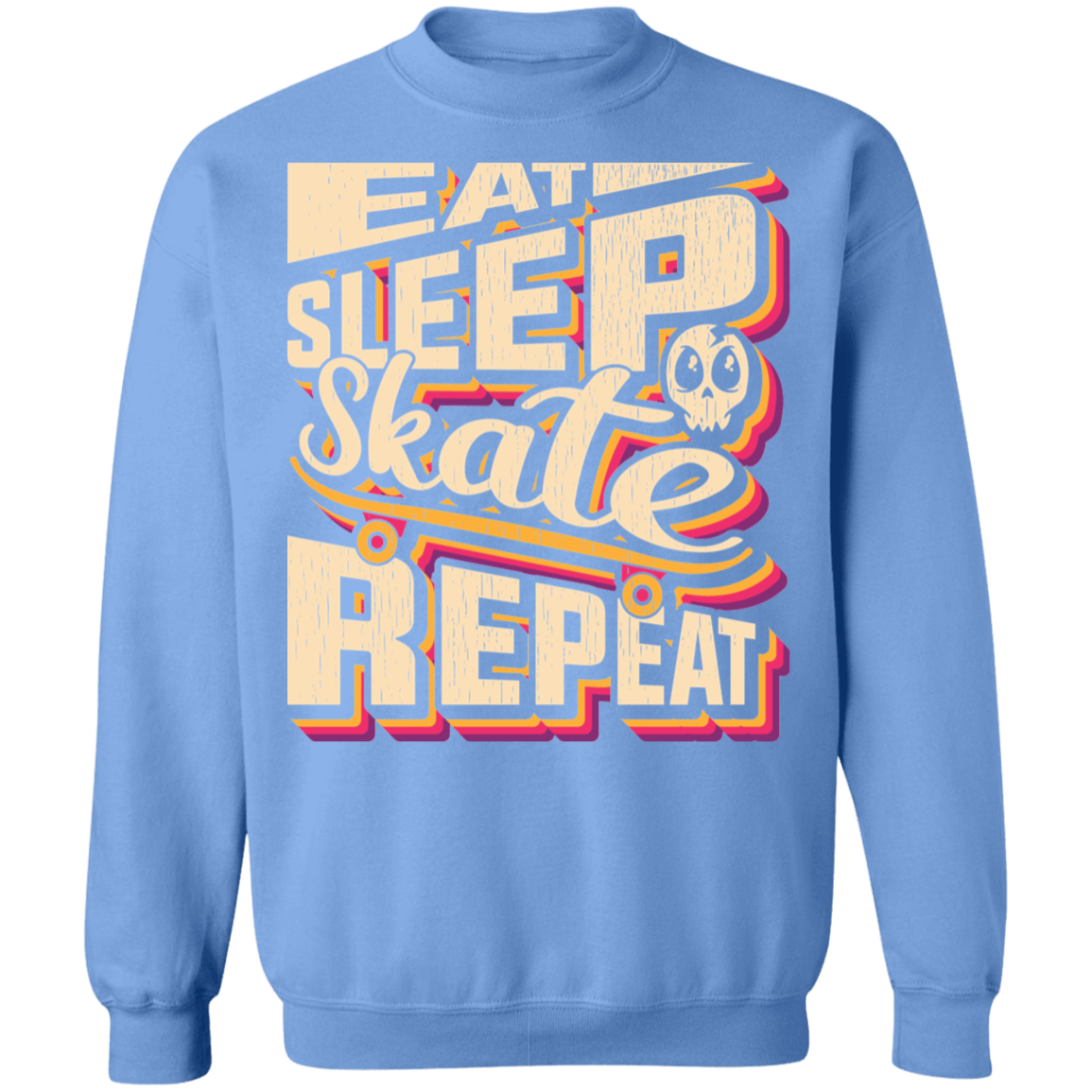 Eat Sleep Skate Repeat Skateboard Skateboarding Crewneck Sweatshirt