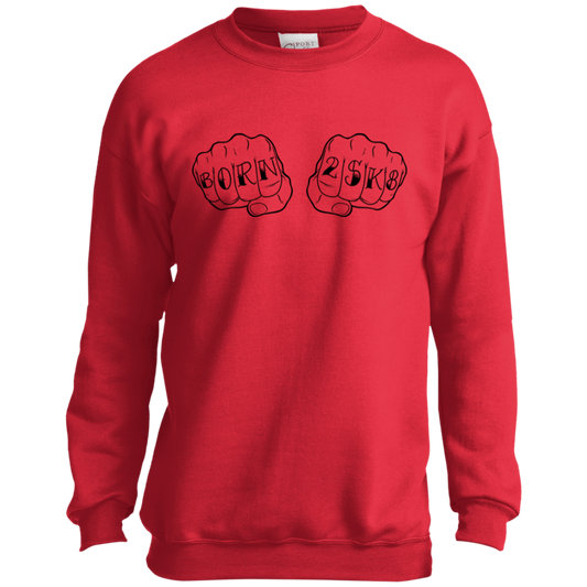 Born 2SK8 Skateboarding Skateboard Youth Crewneck Sweatshirt