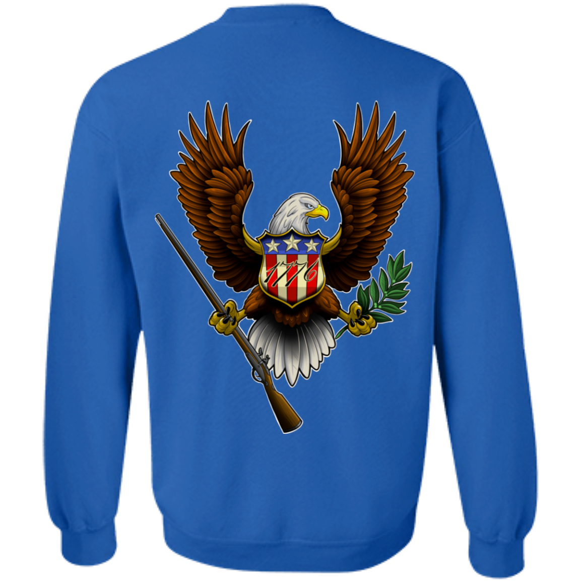 1776 American Bald Eagle Double Sided Crewneck Sweatshirt