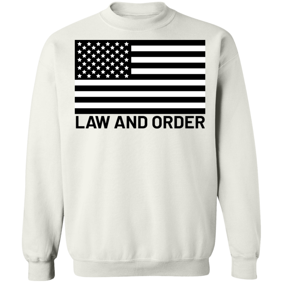 Law and Order American Flag Patriot Crewneck Sweatshirt