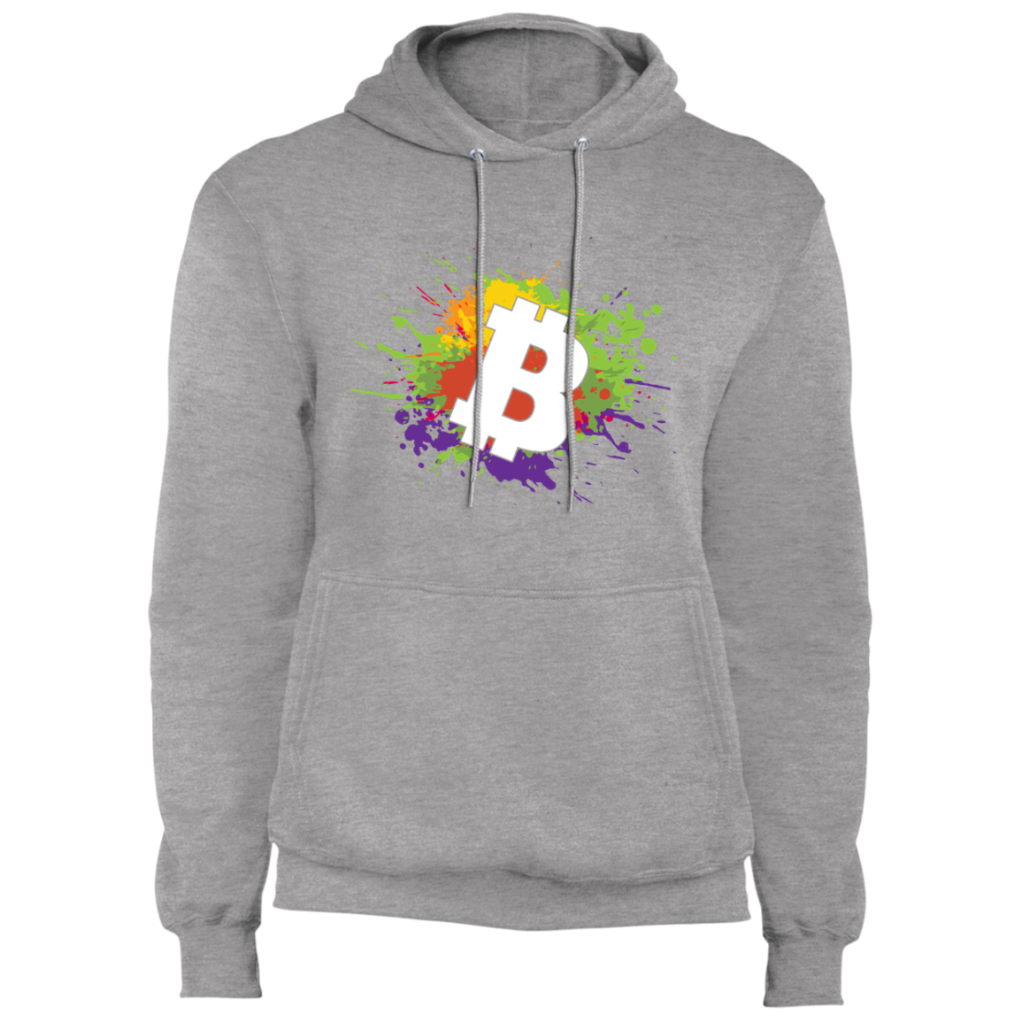 Bitcoin BTC Paint Splatter Cryptocurrency Pullover Hoodie