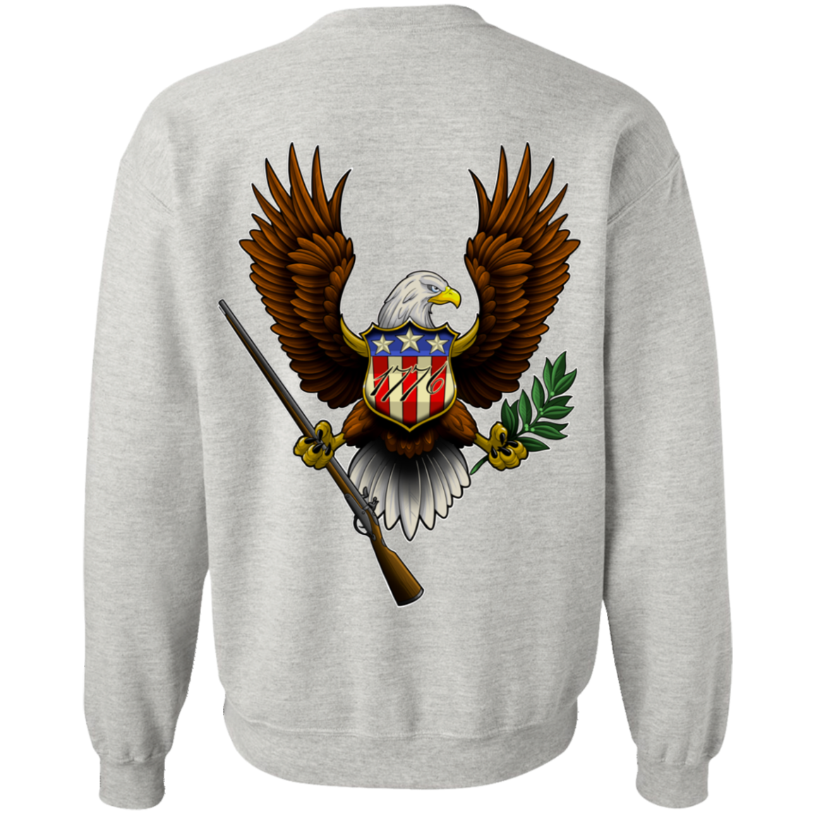 1776 American Bald Eagle Double Sided Crewneck Sweatshirt