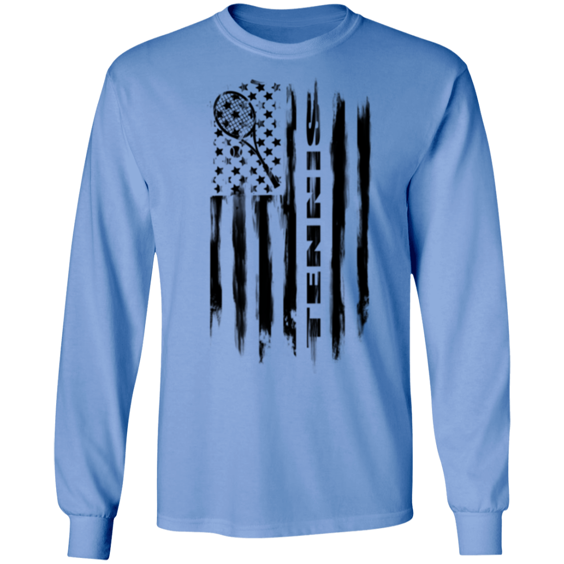Tennis American Flag Long Sleeve T-Shirt