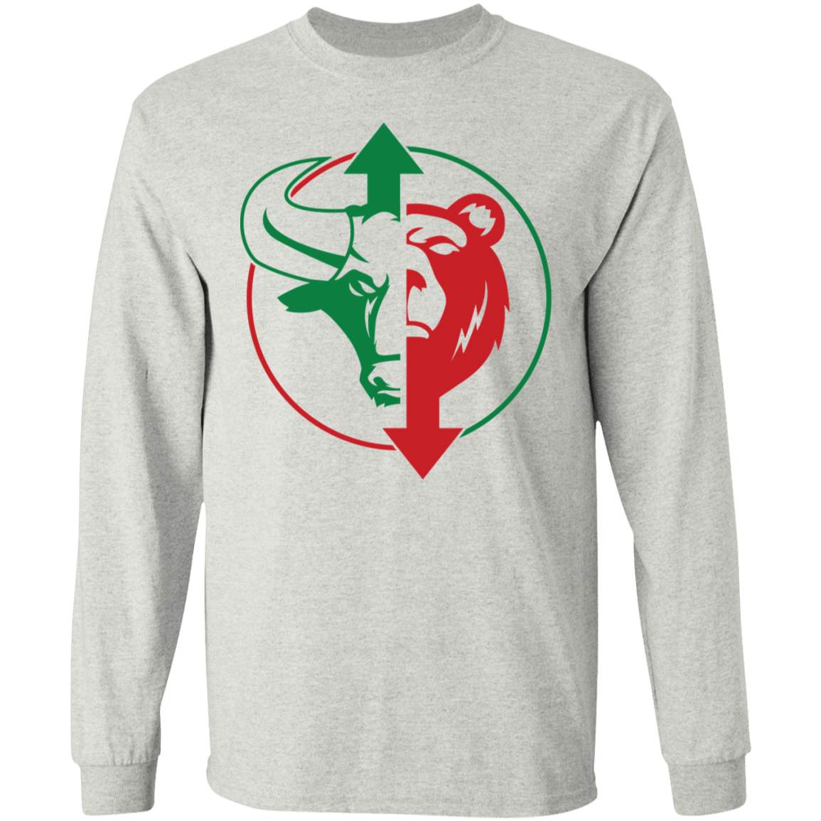 Bull vs Bear Stock Market Crypto Technical Analysis Long Sleeve T-Shirt