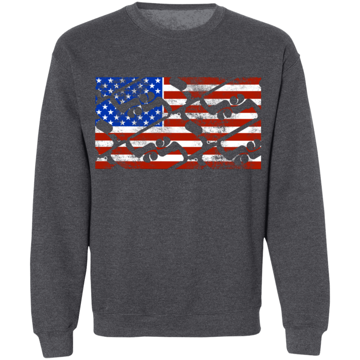 Handgun Pistol Firearm American Flag Crewneck Sweatshirt