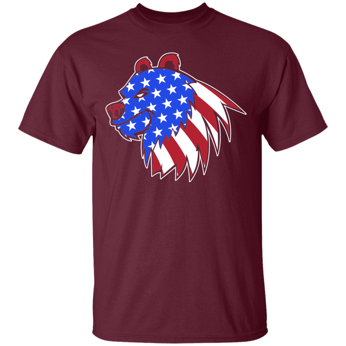 Grizzly North American Bear American Flag USA T-Shirt