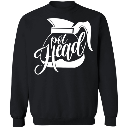 Pot Head Funny Coffee Pot  Pot Head Funny Coffee Pot rewneck Sweatshirt
