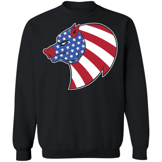 Pig Hog American Flag USA Crewneck Sweatshirt
