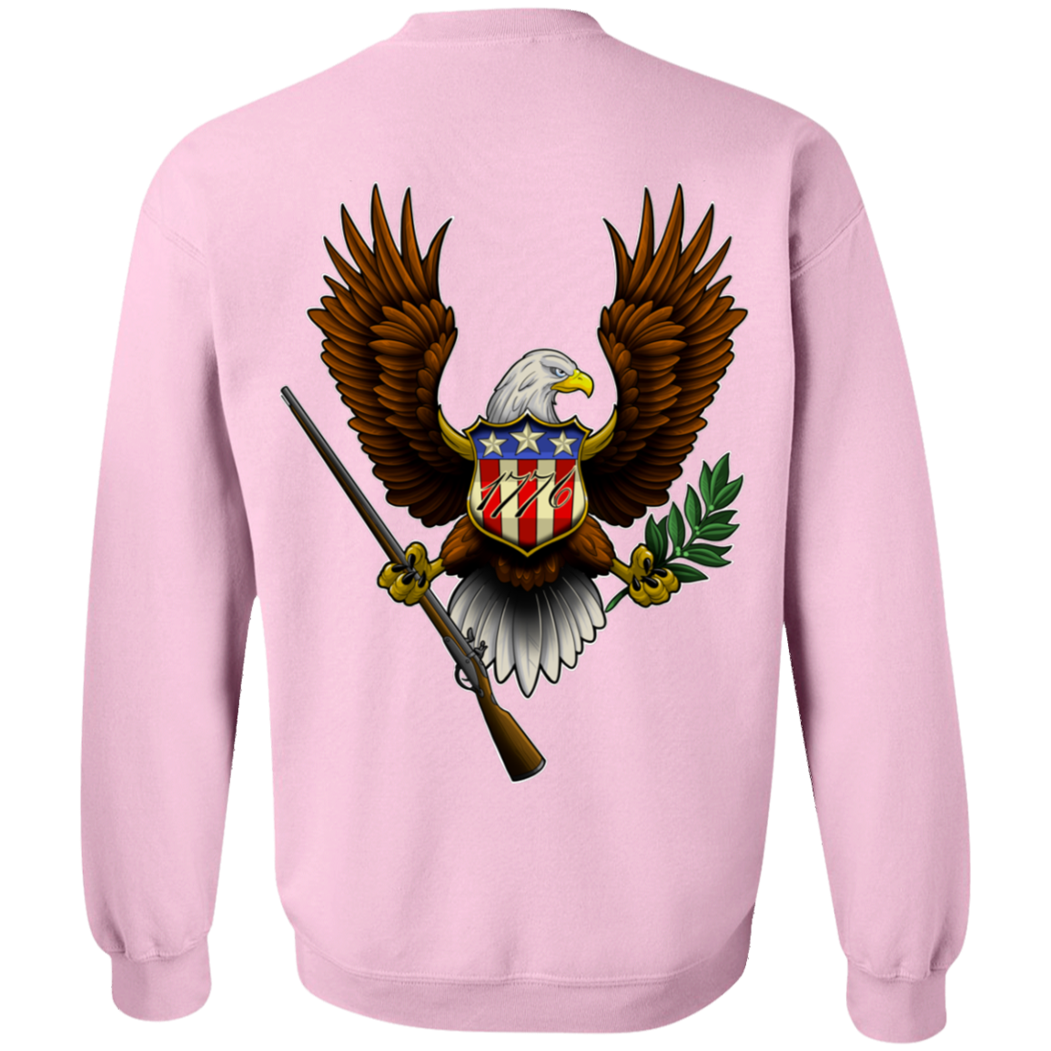 1776 American Bald Eagle Double Sided Crewneck Sweatshirt