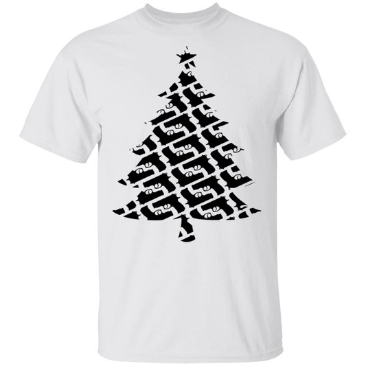 Handgun Pistol Firearm Christmas Tree T-Shirt
