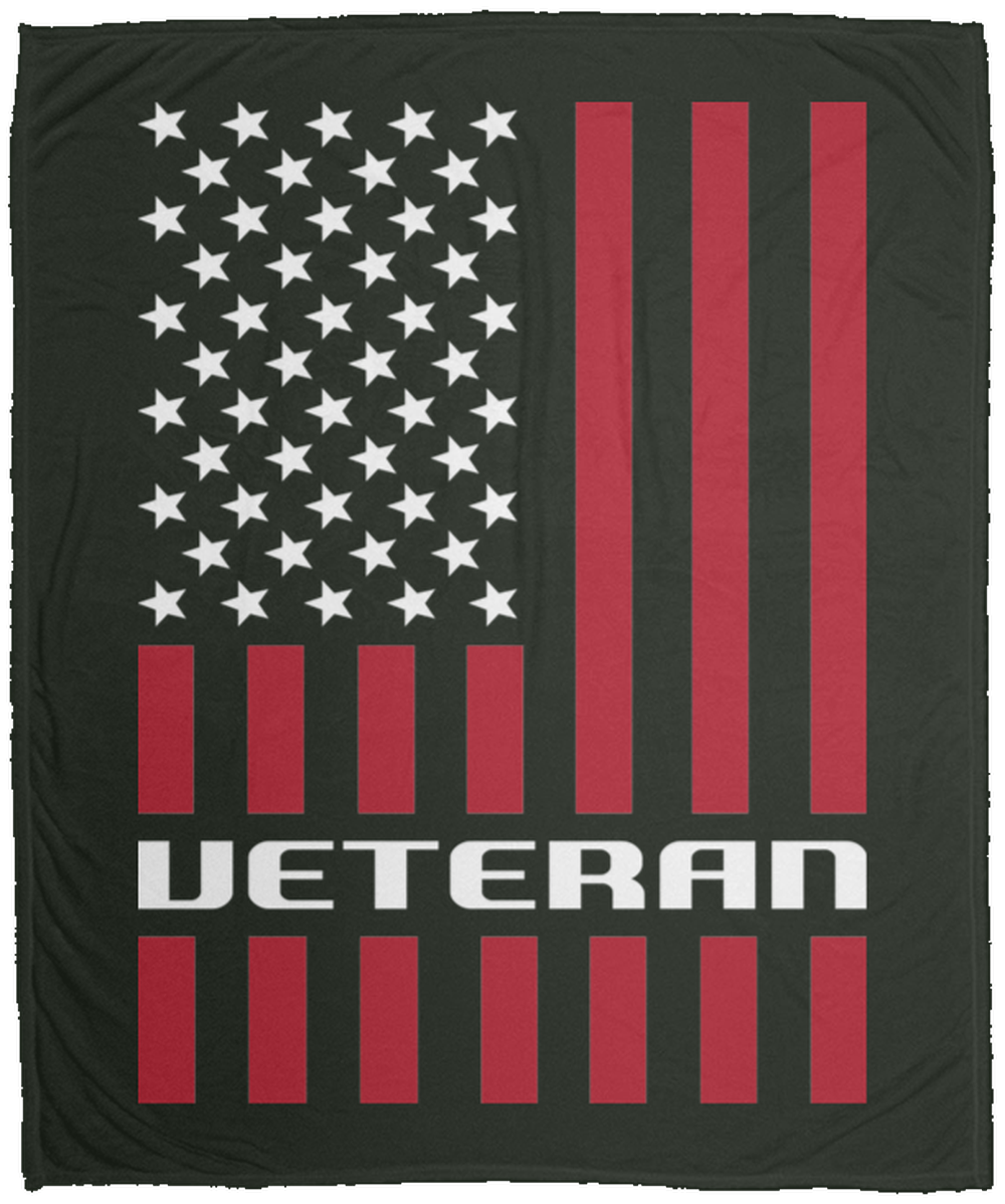 Veteran American Flag Military Patriot Fleece Blanket - 50x60