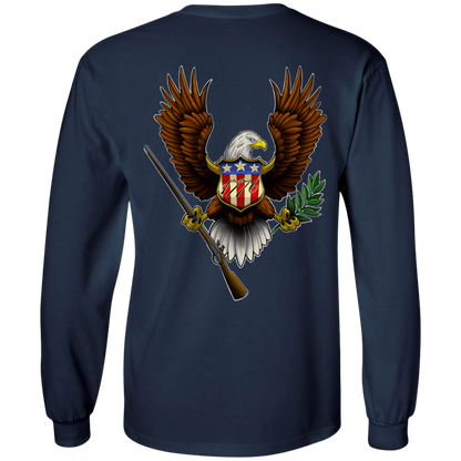 We the People American Bald Eagle 1776 Double Sided Long Sleeve T-Shirt