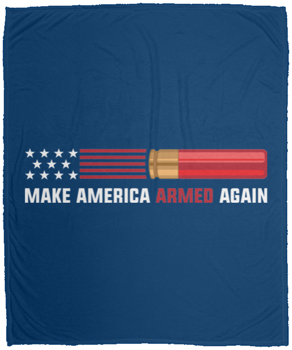 12 Gauge Make American Armed Again Bullet Flag Fleece Blanket - 50x60